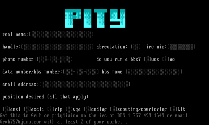pity application by grub
