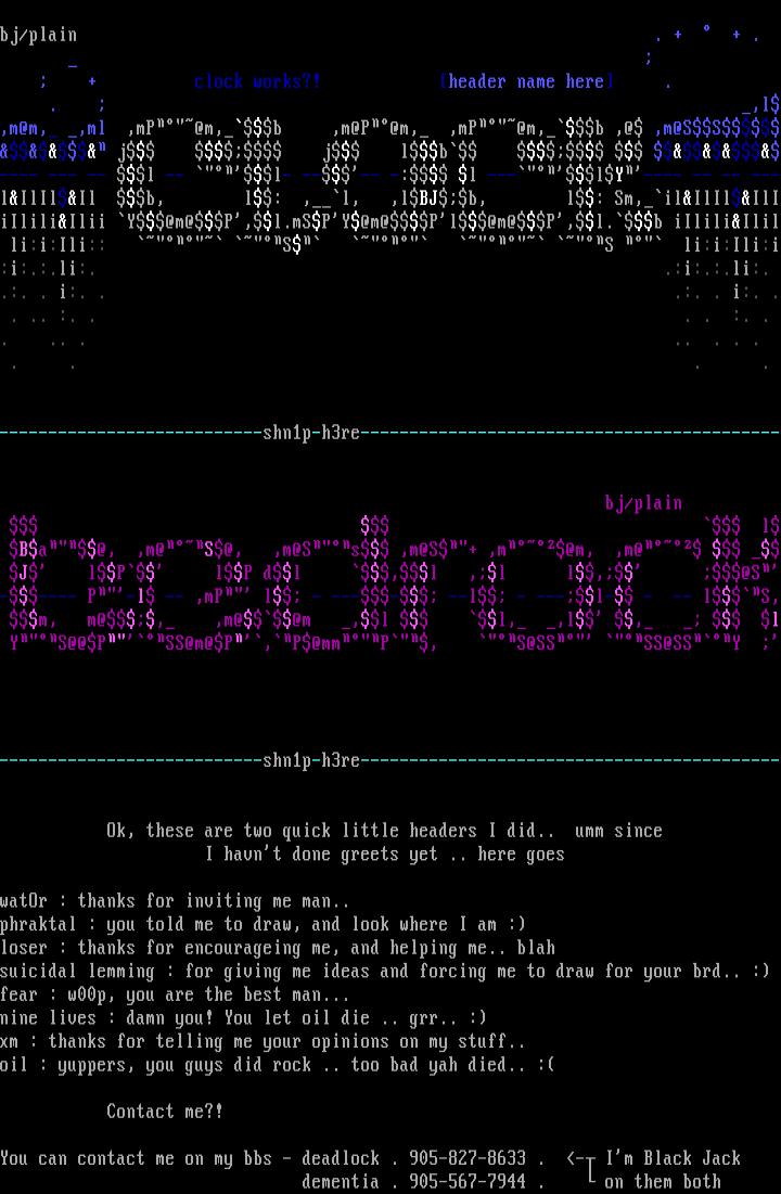 ascii colly by black jack