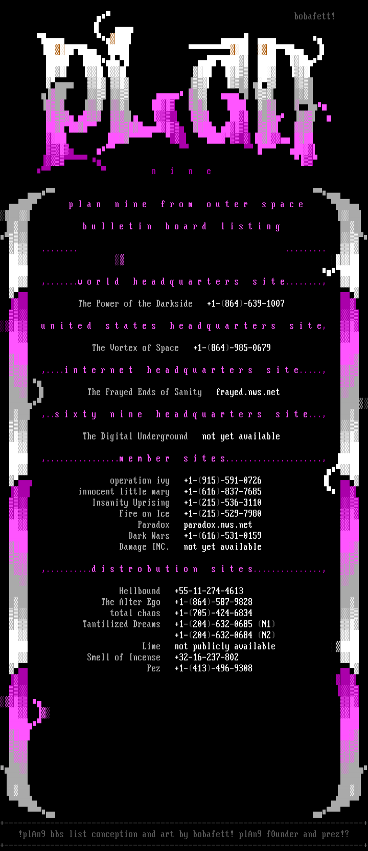 plAn9 bbs list for march! by staff