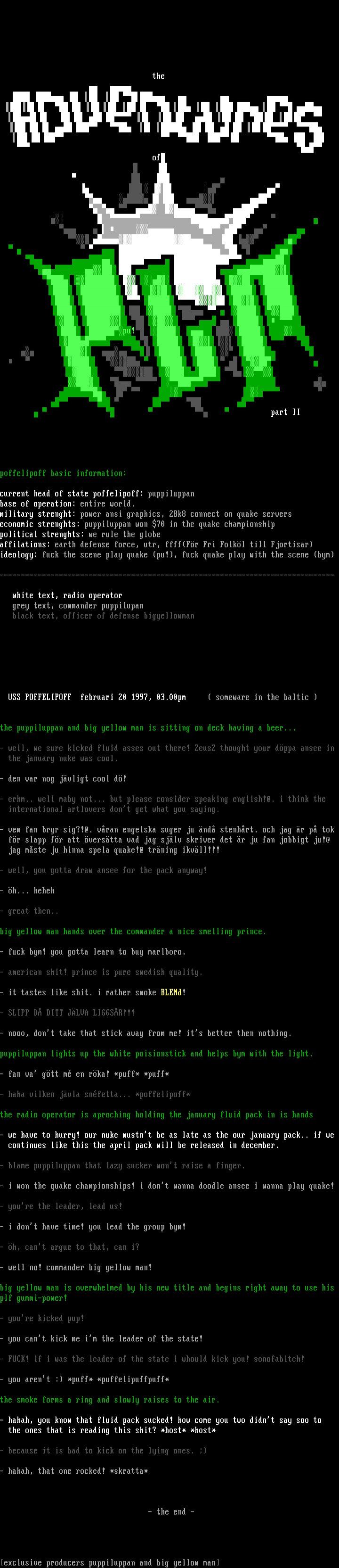 the adventures of plf part II by poffelipoff crew