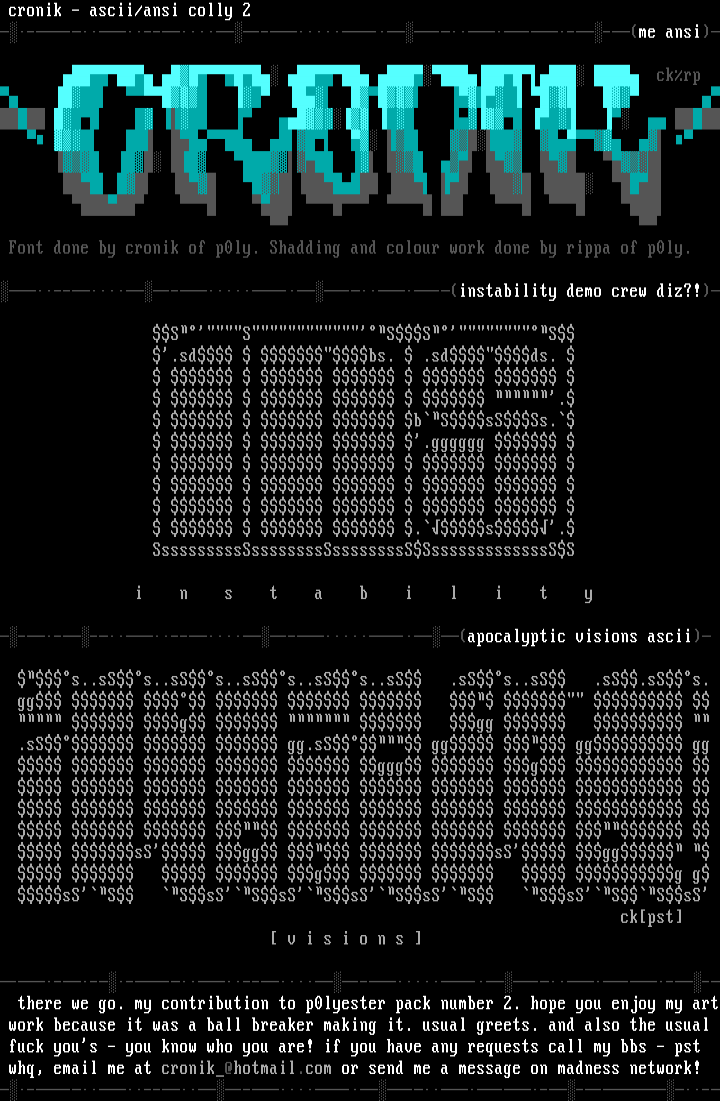 ascii/ansi colly 2 by Cronik