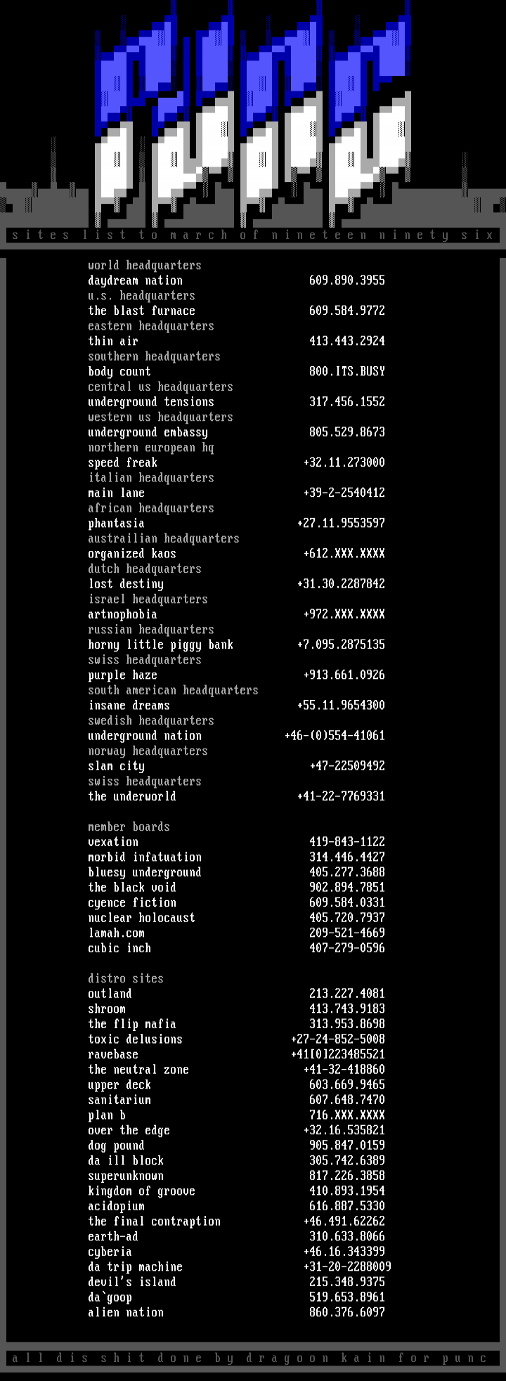 march site list