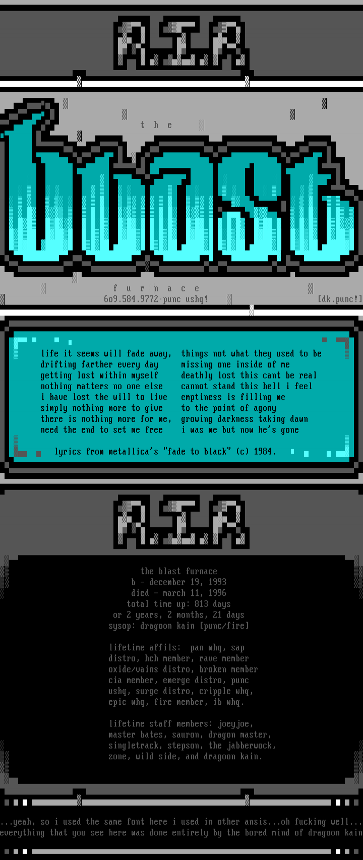 r.i.p the blast furnace by dragoon kain