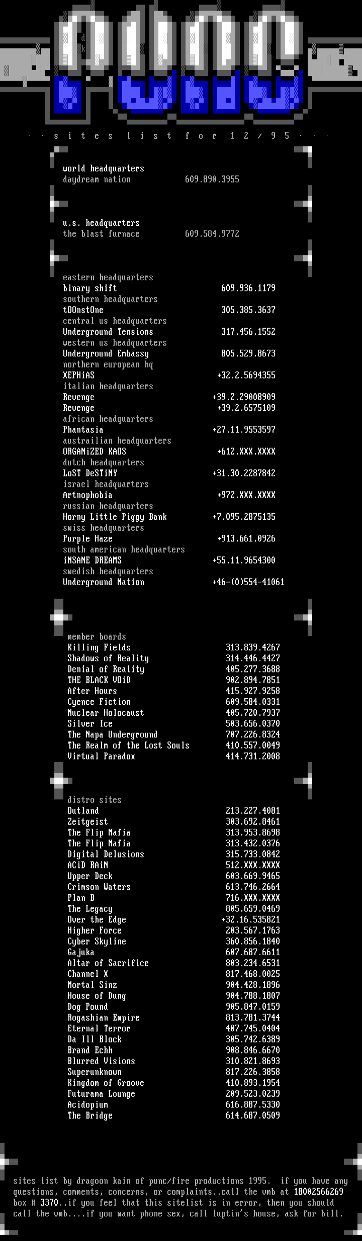 punc december site list