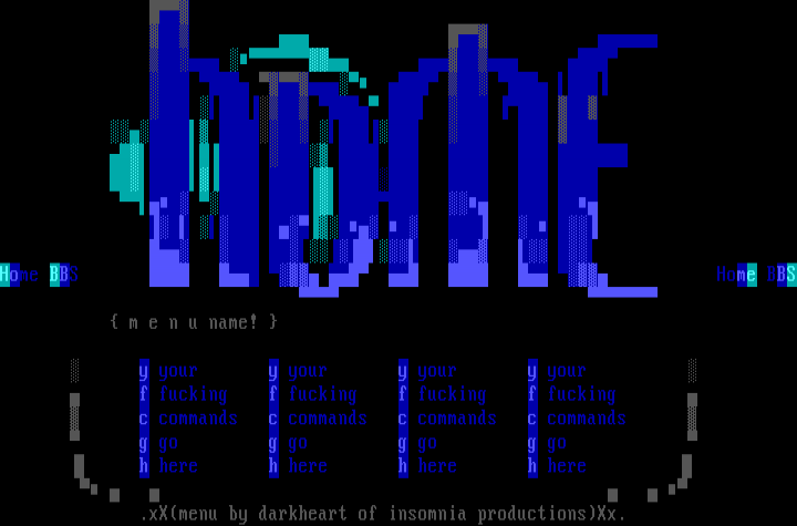 Home BBS Menu by DarkHeart