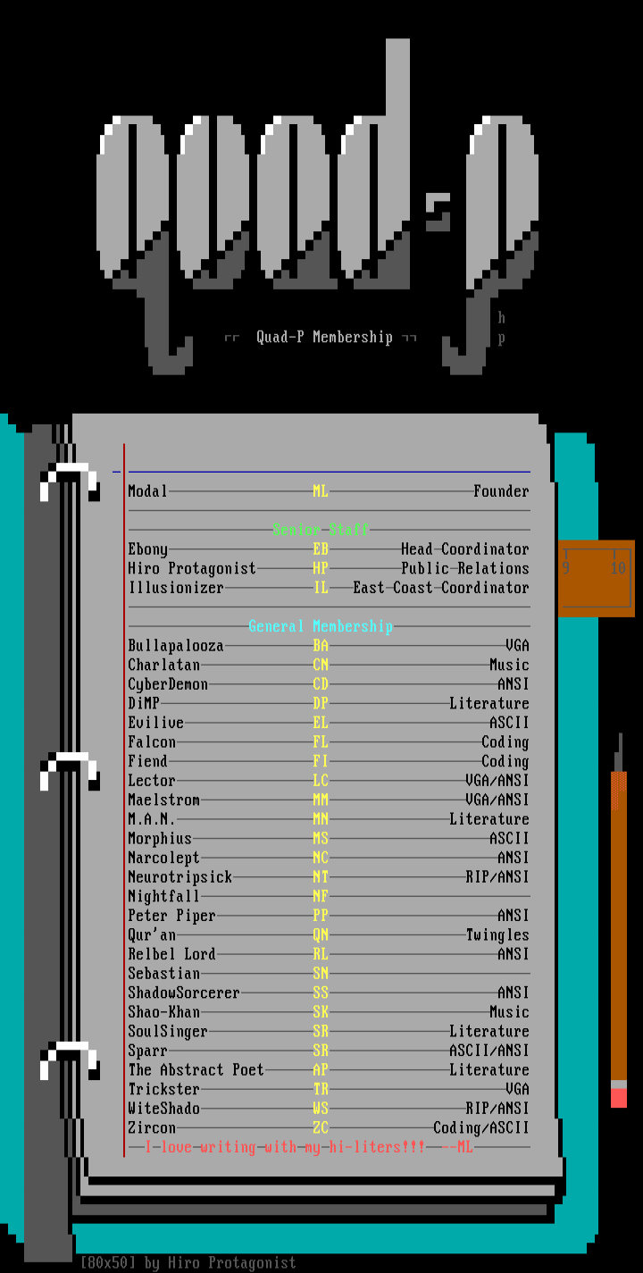 Quad-P Memberlist 0195 by Hiro Protagonist