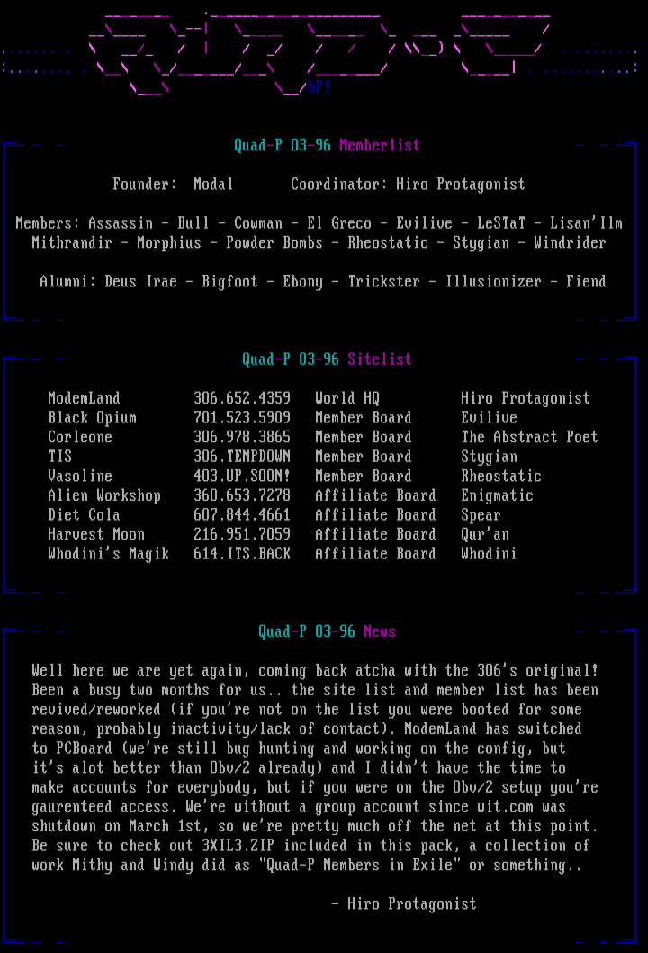 Quad-P O3-96 Information by Hiro Protagonist