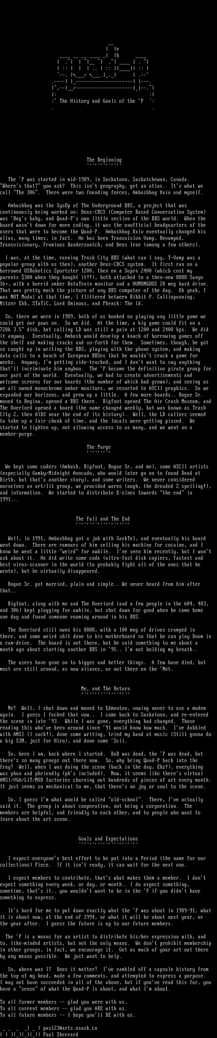 Quad-P History and Info by Modal