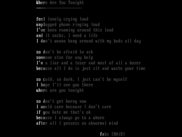 Where Are You Tonight by Fab One