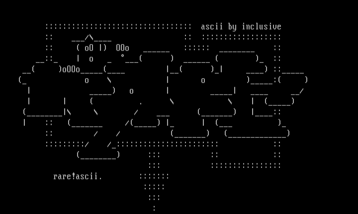 rARE!ASCii logo by Inclusive