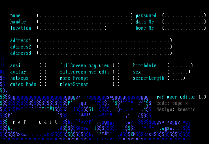 Raf - User editor by Kenetic