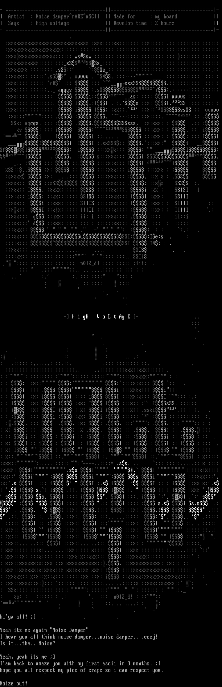 High Voltage by Noise Damper