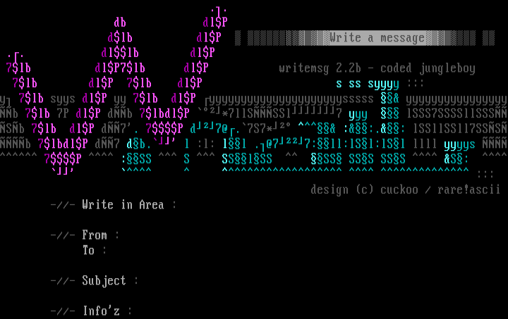 writemsg ascii by cuckoo