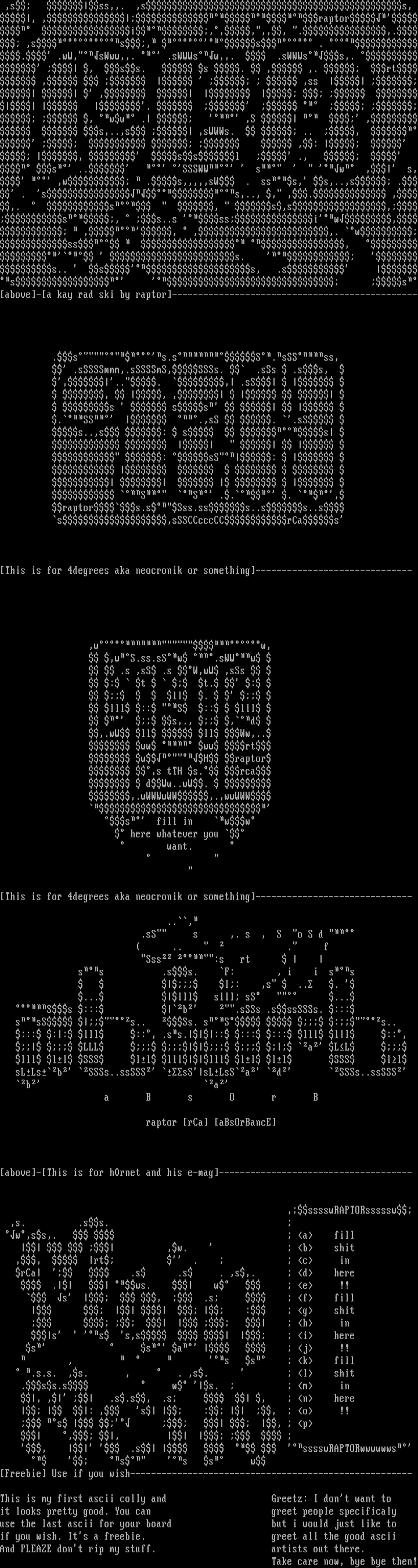 Raptor Ascii by Raptor