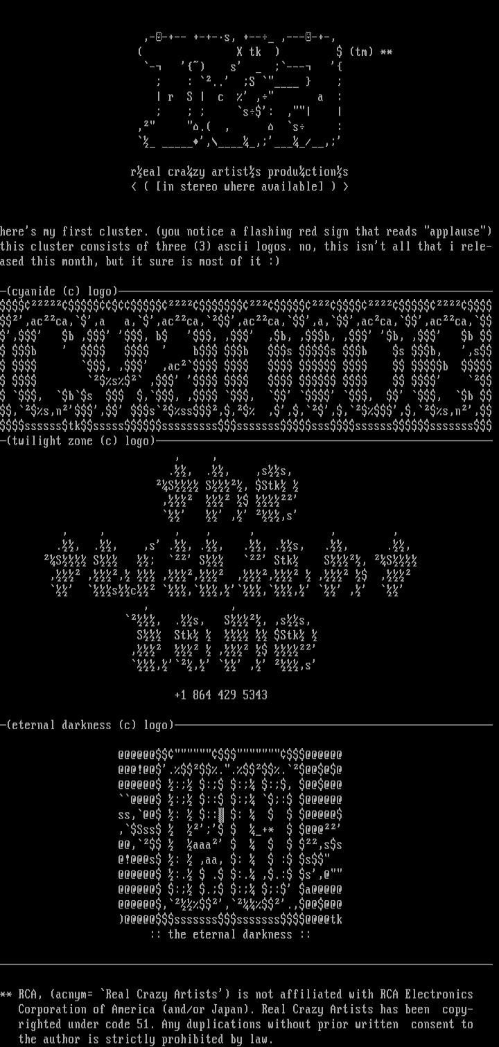 Ascii Colly by Tek