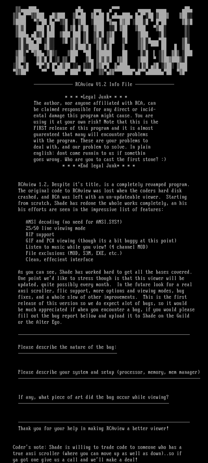 RCAView Info File by Shade & Wildcat