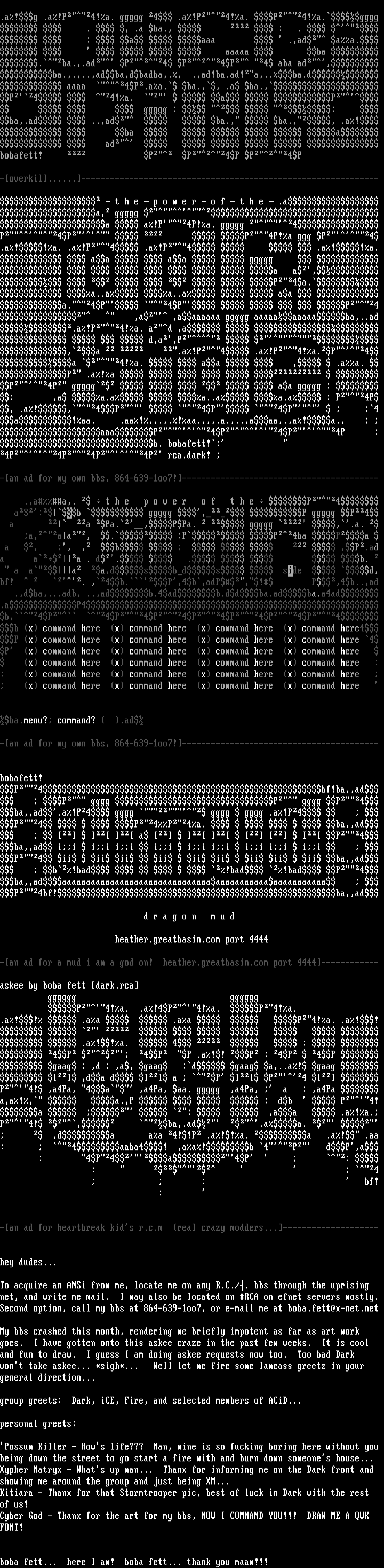 Ascii cluster by Boba Fett