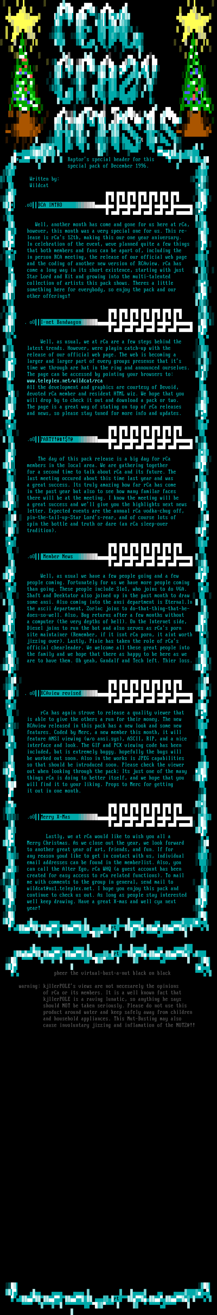 rCa Newsletter Dec 96 by rCa