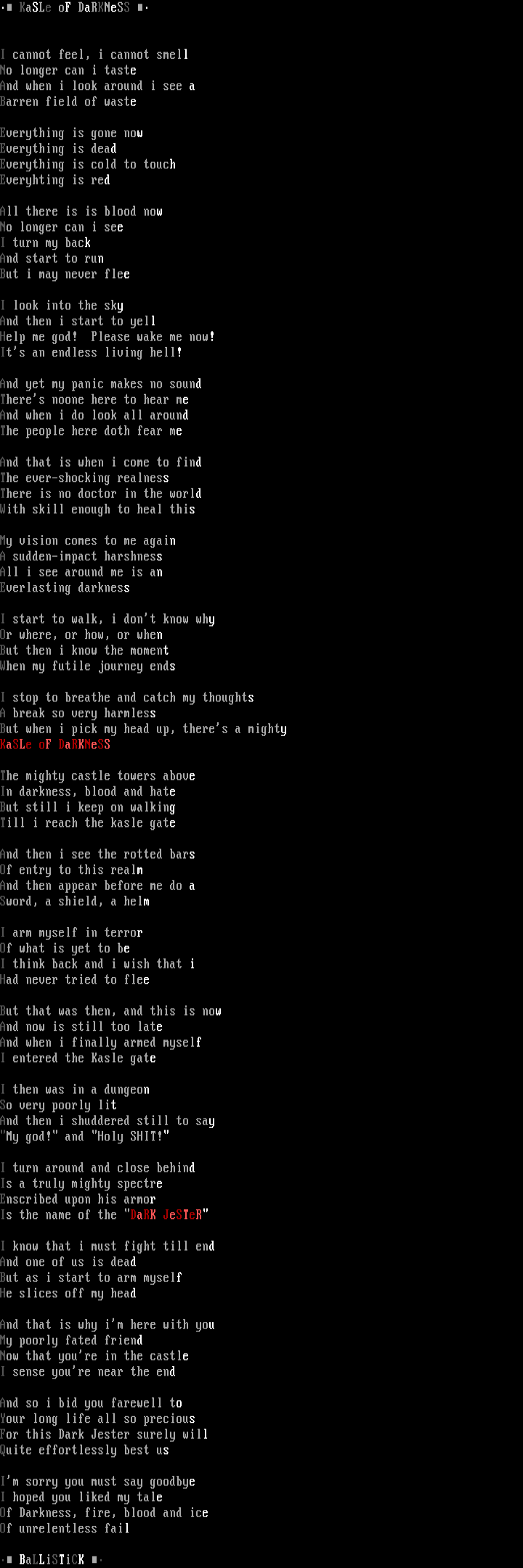 Kasle of Darkness by Ballistick