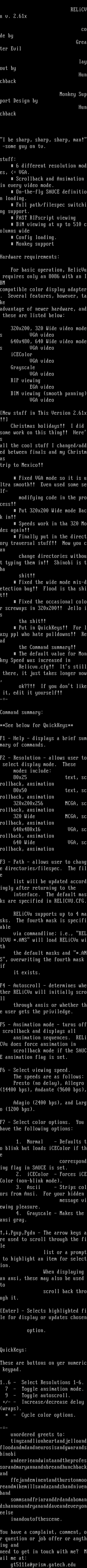 RELiCVu Documentation by Greater Evil