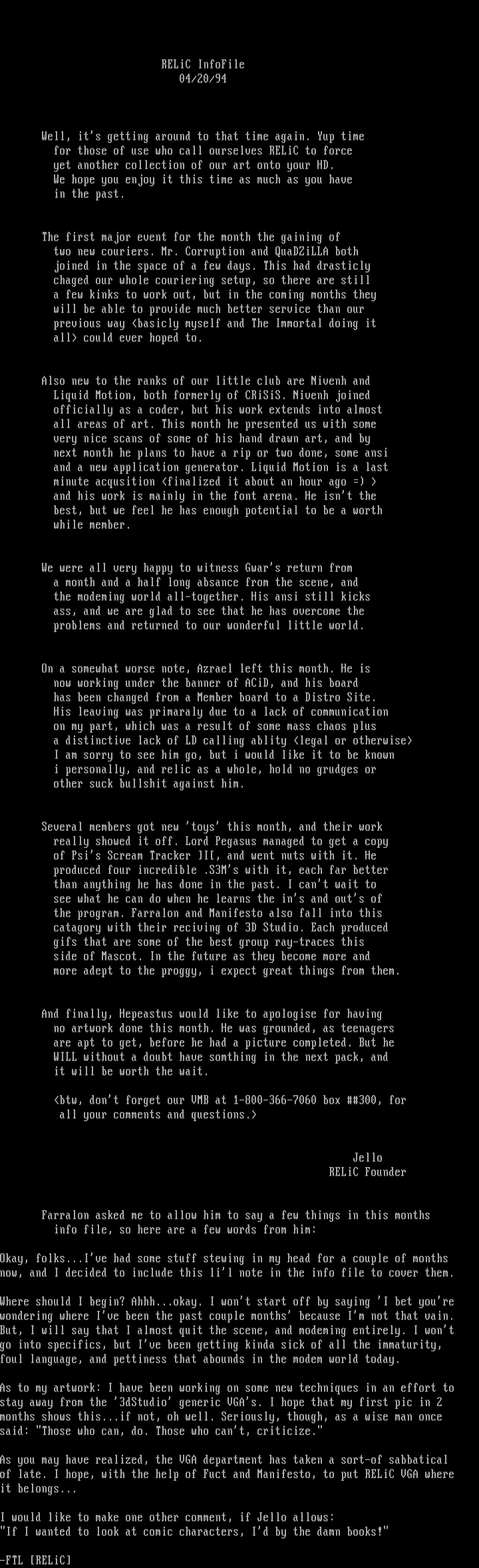 Info-File for 05/94 by Jello