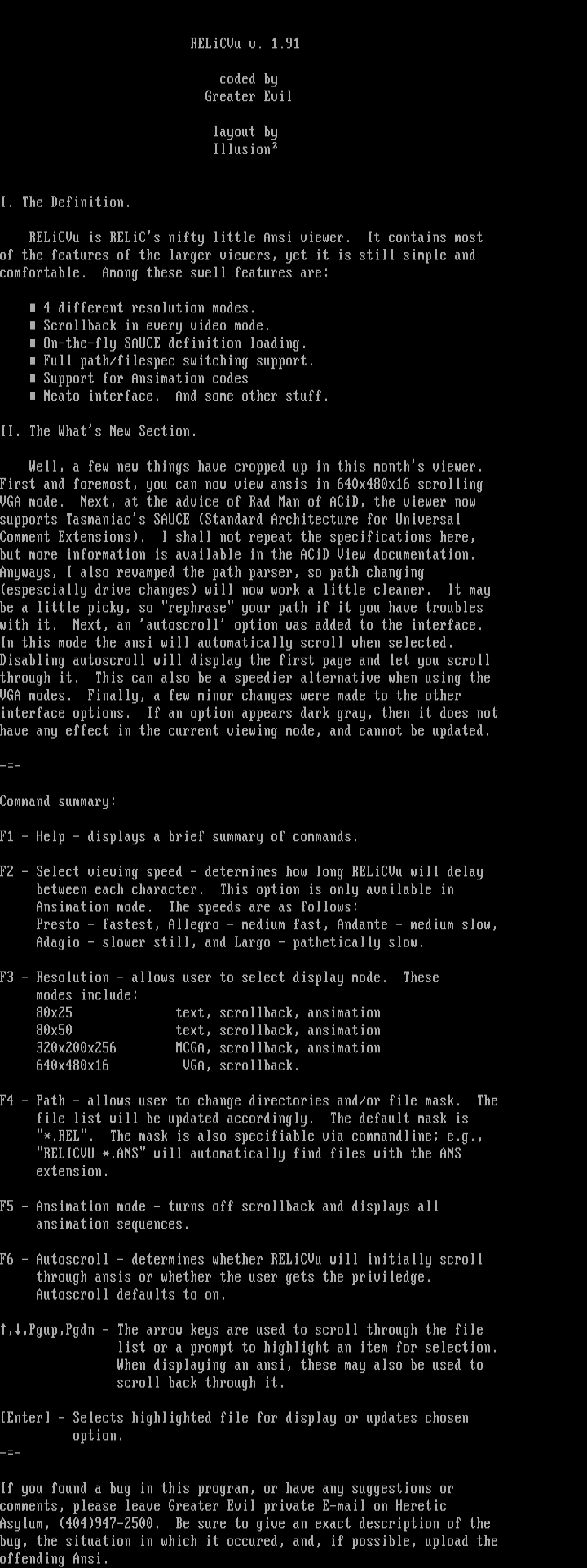 RELiCVu Documentation <duh> by Greater Evil