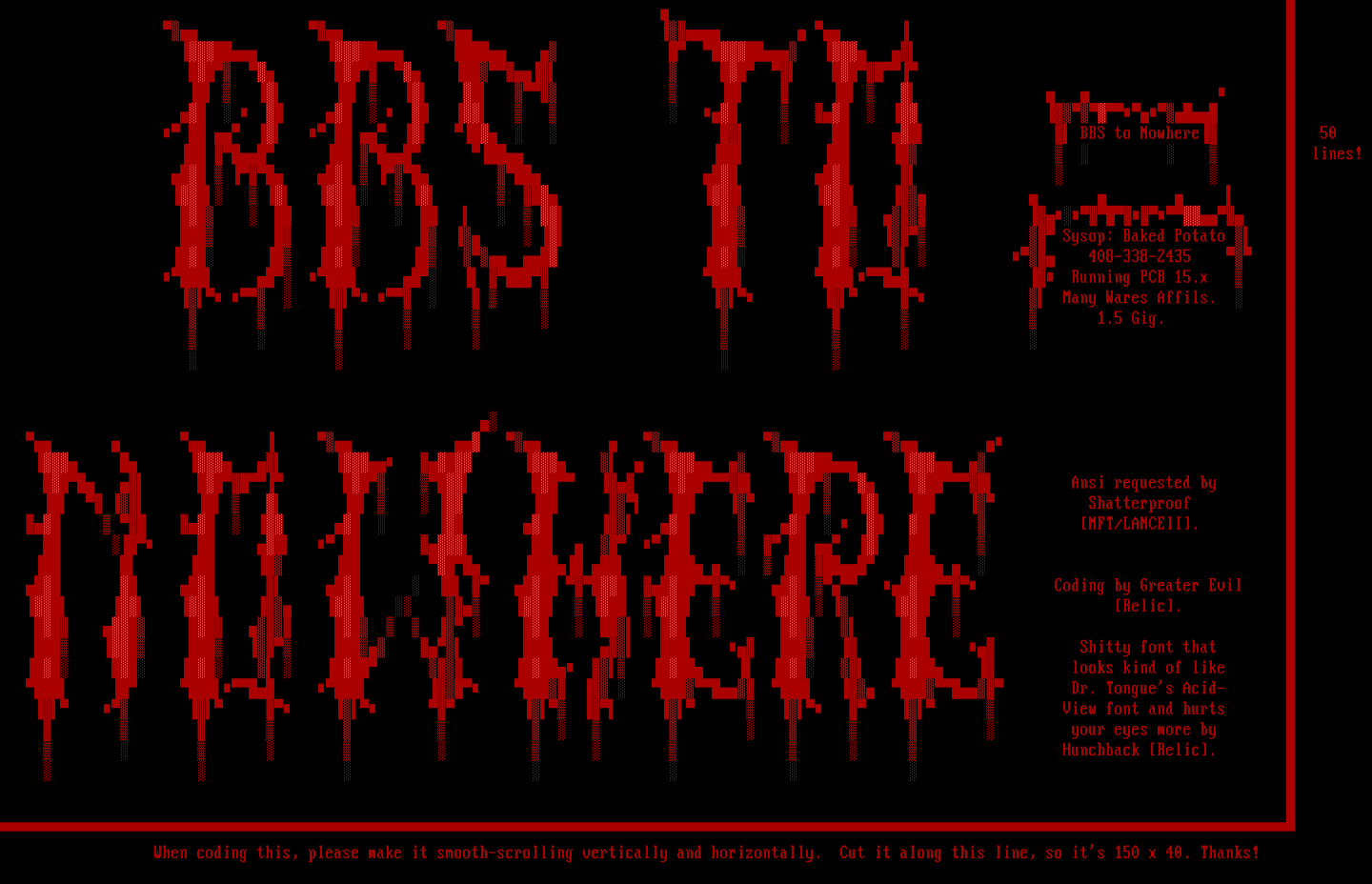 The BBS To Nowhere by Hunchback