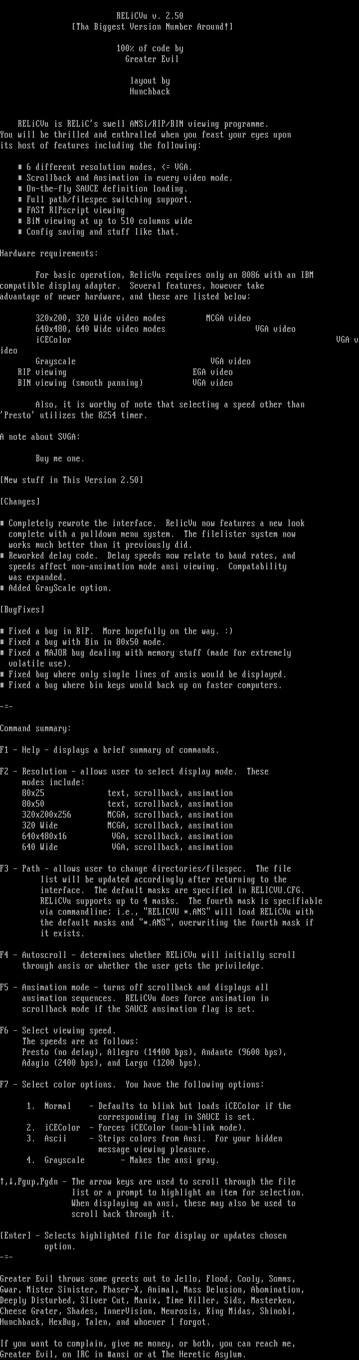 RELiCVu Documentation by Greater Evil