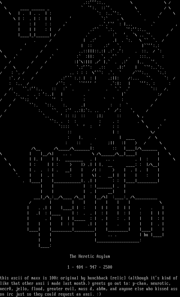 Yucky "The Heretic Asylum" Ascii by Hunchback