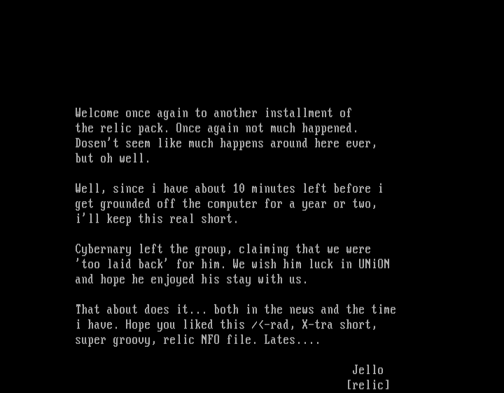 Relic info phile. by Jello