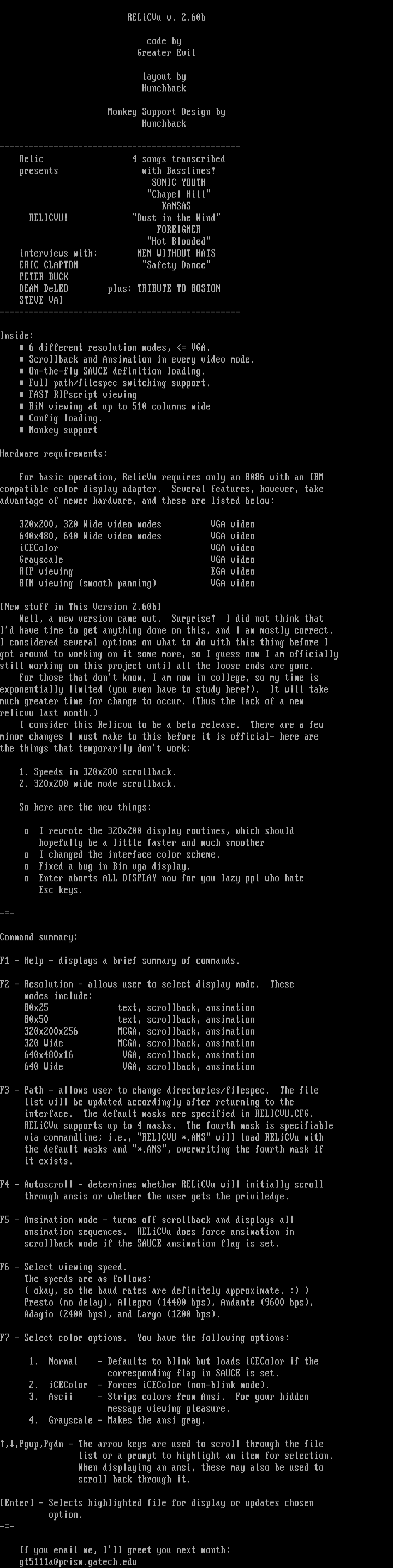 RELiCVu Documentation by Greater Evil