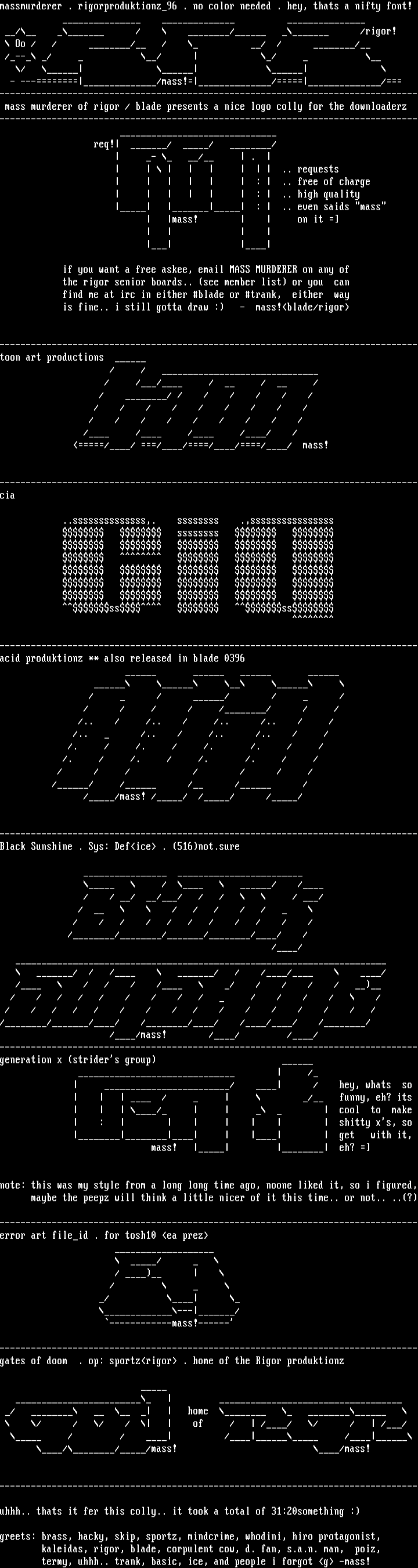 Ascii Colly by Mass Murderer
