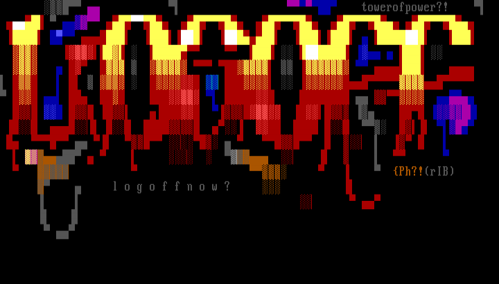 logoff screen for top by {YBERPUNCh