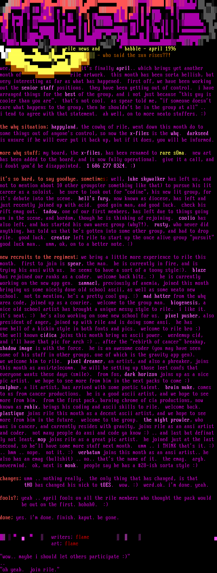 0496 newsletter by flaming llama