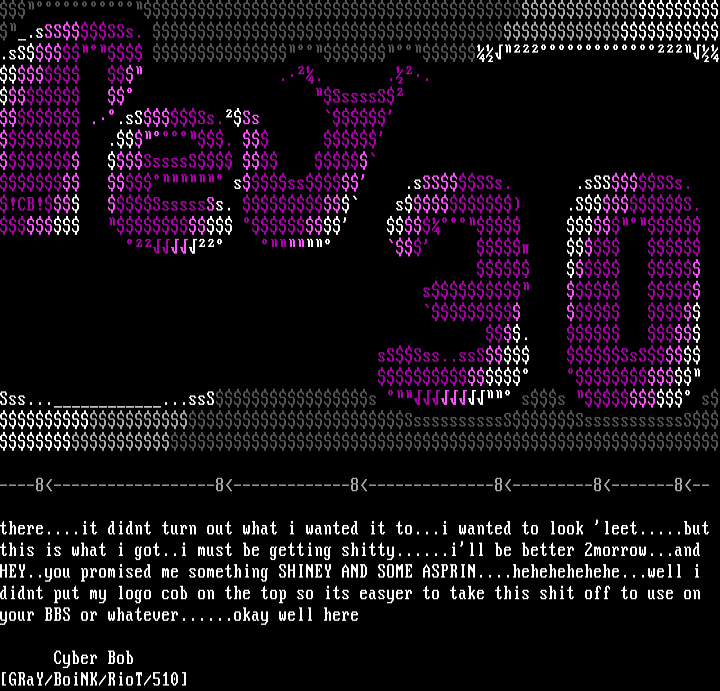 cyberbob does rev30 ansi!!!!! by CYBER BOB