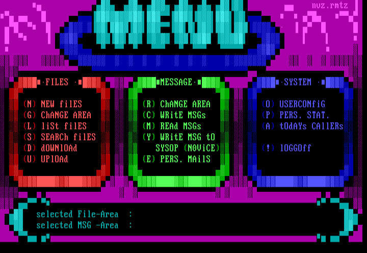 the new menu for my BBS by N0ViCE