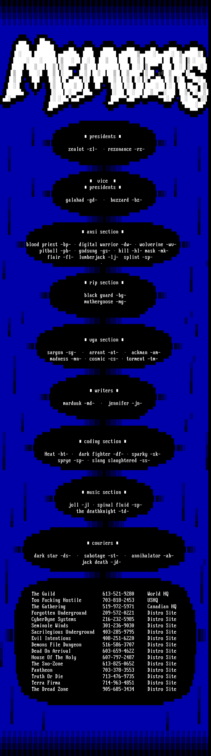 Memberlist / Distribution 01/95 by Galahad
