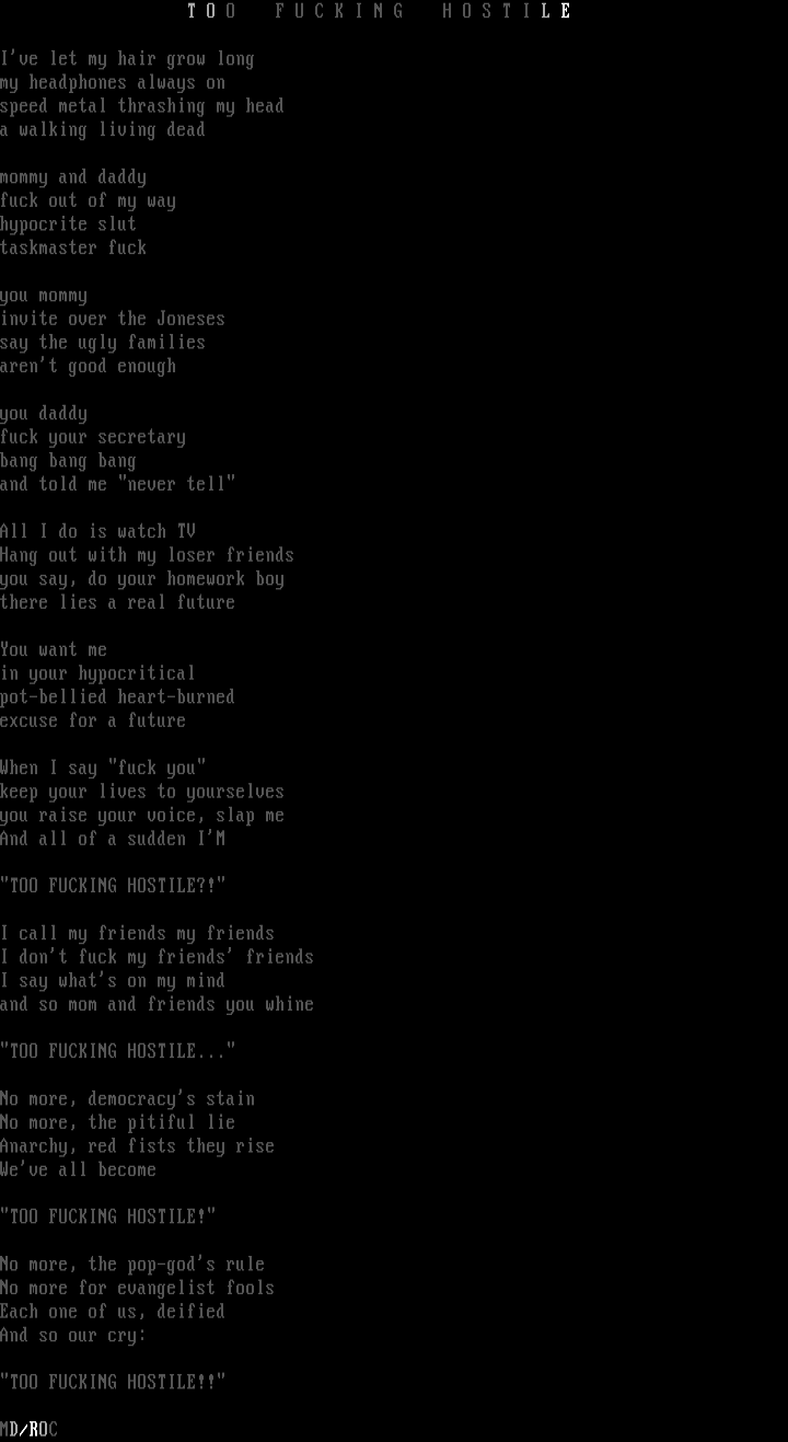 Too Fucking Hostile by Marduuk
