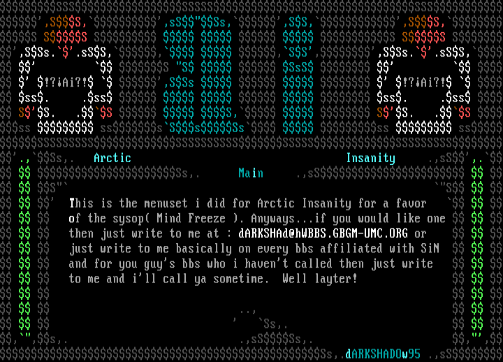 arctic insanity menu by dark shadow