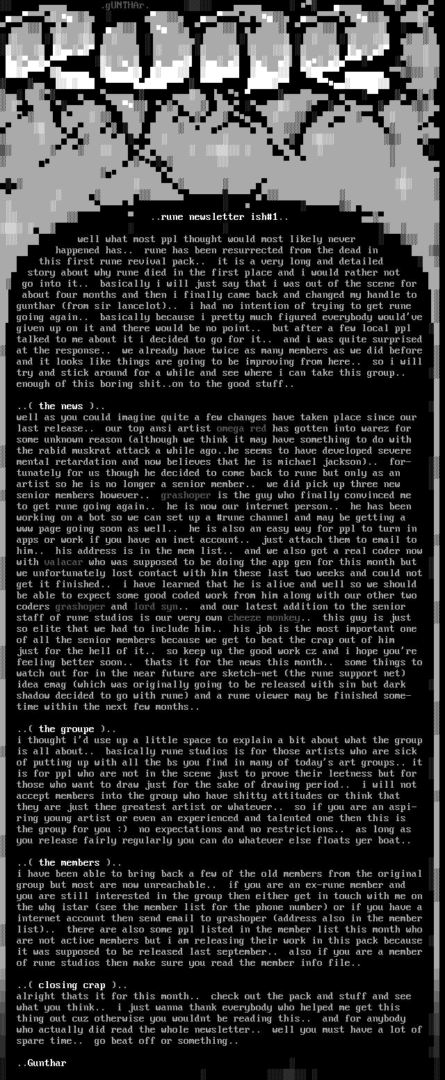 rune newsletter ish#01 by gunthar