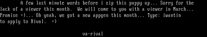 Rival February 1995 Info File