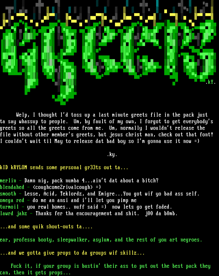Rival April 1995 Greets by Rival