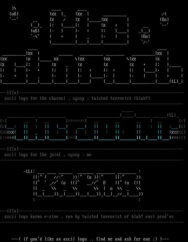 Ascii Sheet #2 by Twisted Logic