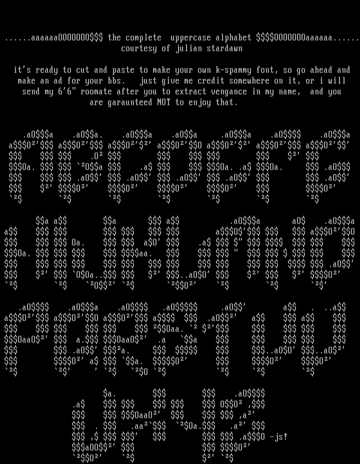 uppercase font! by julian stardawn