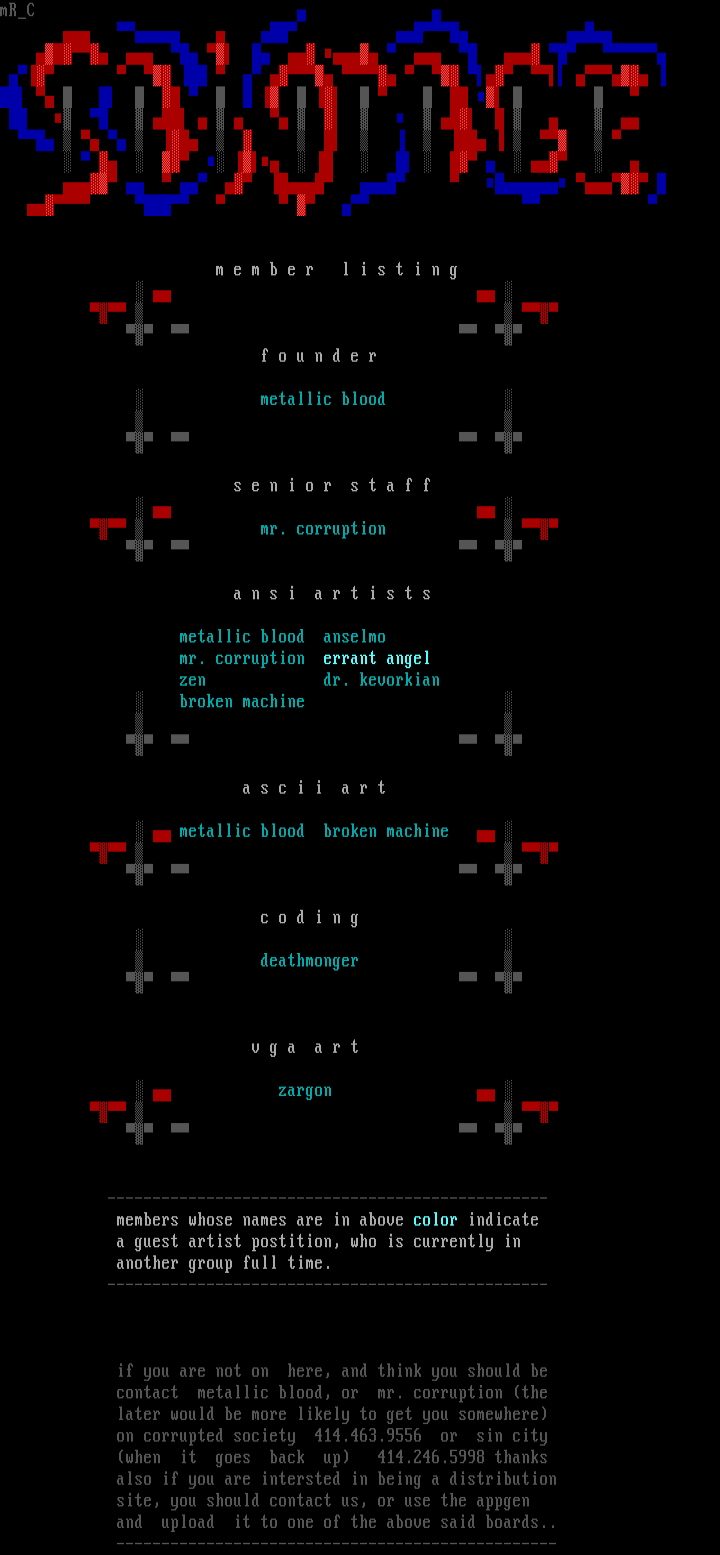 sabotage member list by mr. corruption