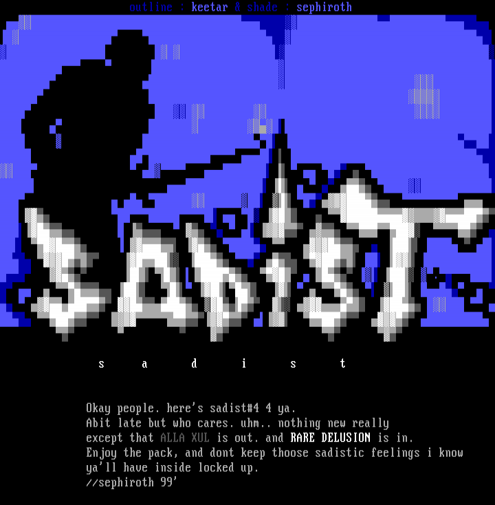 sadist information by sephiroth + keetar