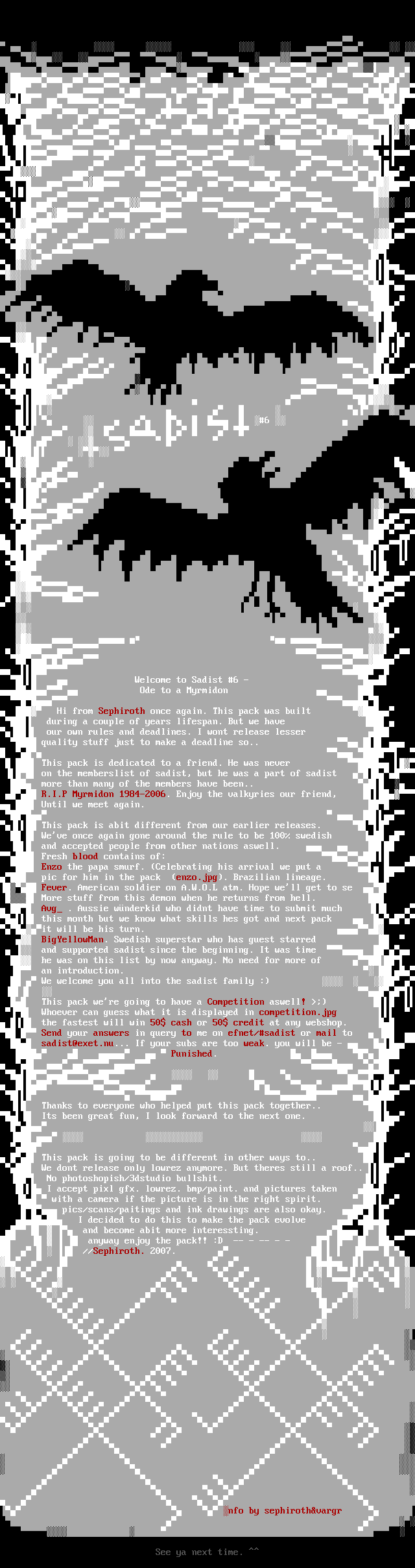 Sadist information by Sephiroth&Vargr