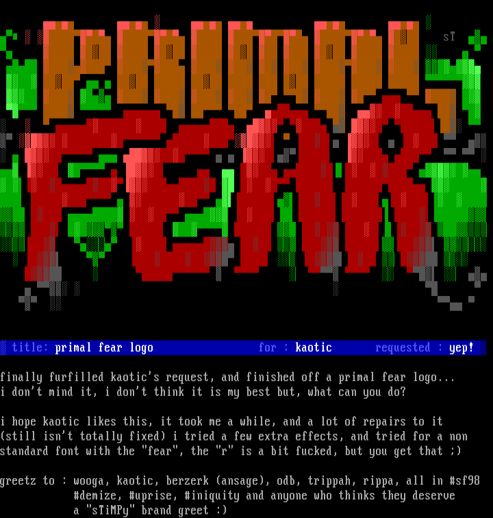 Primal Fear Header by Stimpy