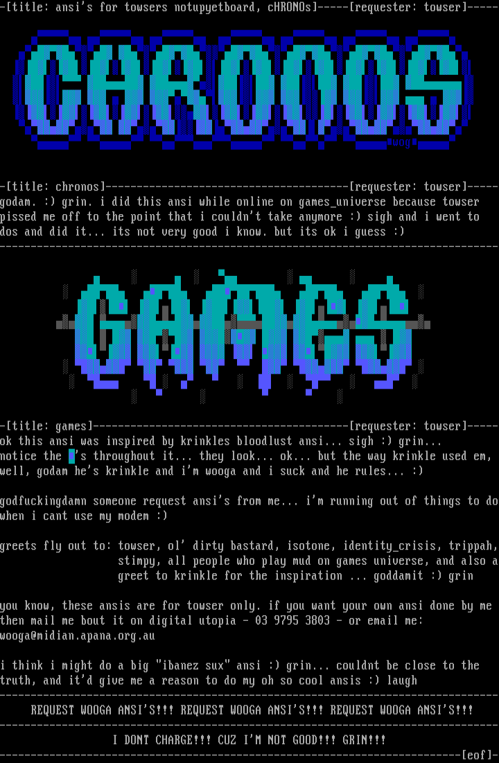 Chronos Ansi by Wooga