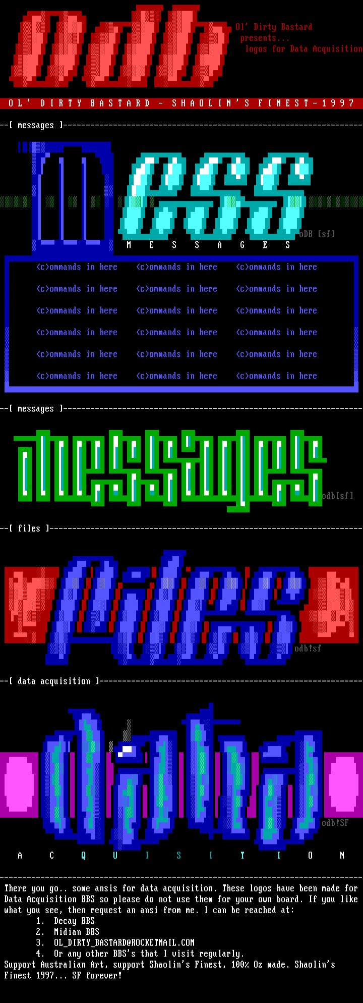 Logos for Data Acquisition by Ol' Dirty Bastard
